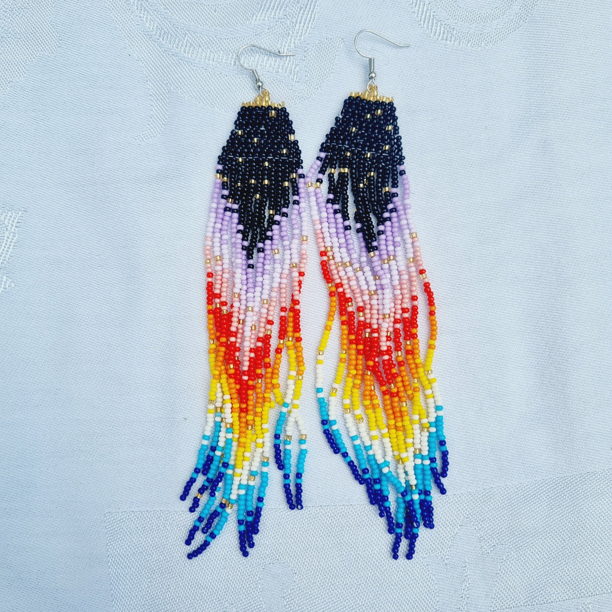 Ekstra lange perleøreringe - Hårpynt med blomster og perler til bryllup, konfirmation og fest