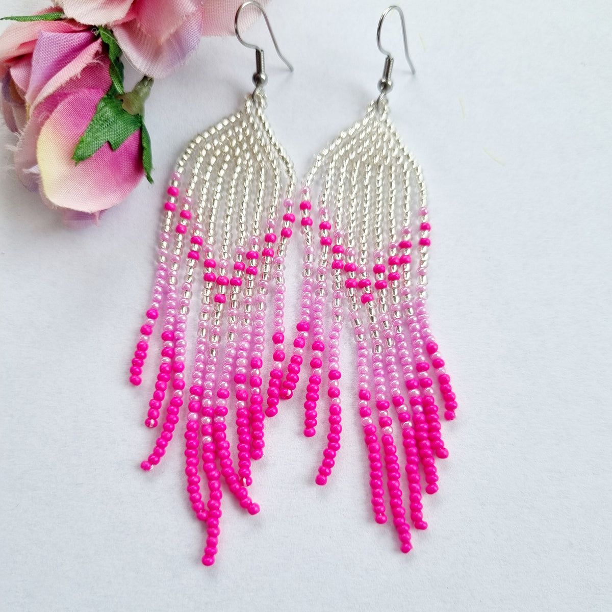 Barbie perleøreringe - Hårpynt med blomster og perler til bryllup, konfirmation og fest