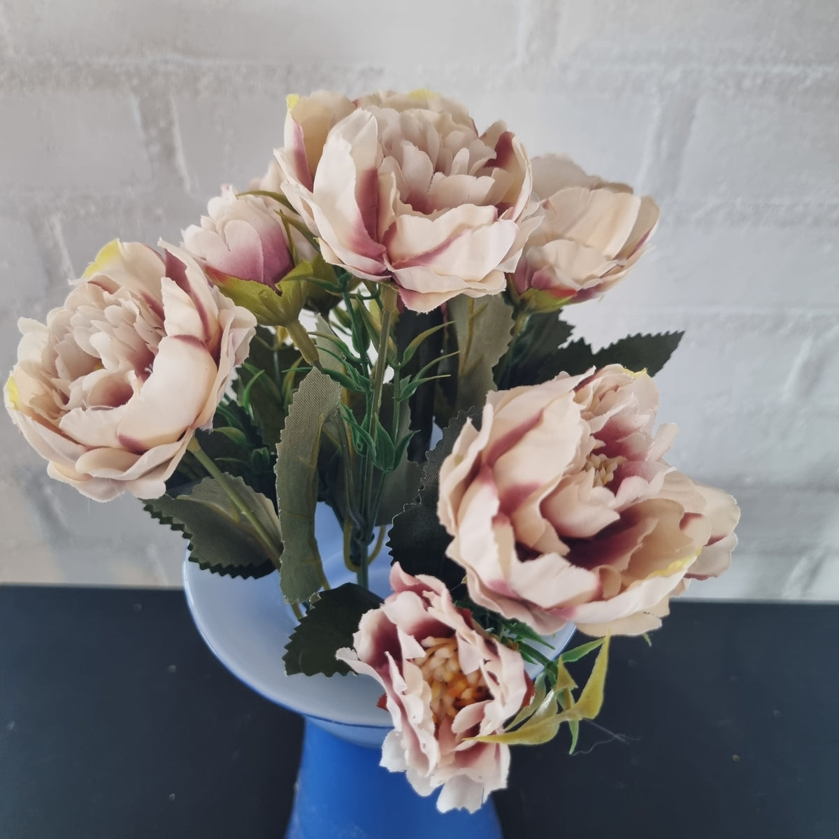 Blomsterbuket - blush - Hårpynt med blomster og perler til bryllup, konfirmation og fest