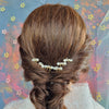 Sæt med 6 fine enkle hårnåle - Hårpynt med blomster og perler til bryllup, konfirmation og fest
