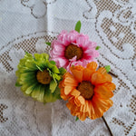 De fineste gerbera - Hårpynt med blomster og perler til bryllup, konfirmation og fest