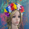 Stor smuk festivalkrone #108 - Hårpynt med blomster og perler til bryllup, konfirmation og fest