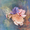 Hårspænde med pastelfarvede blomster - Hårpynt med blomster og perler til bryllup, konfirmation og fest