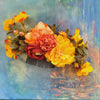 Stor hårkam i efterårsfarver - Hårpynt med blomster og perler til bryllup, konfirmation og fest
