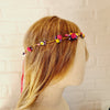 Krans med små roser - Hårpynt med blomster og perler til bryllup, konfirmation og fest