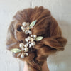 Det smukkeste hårnålesæt - 3 stk - Hårpynt med blomster og perler til bryllup, konfirmation og fest