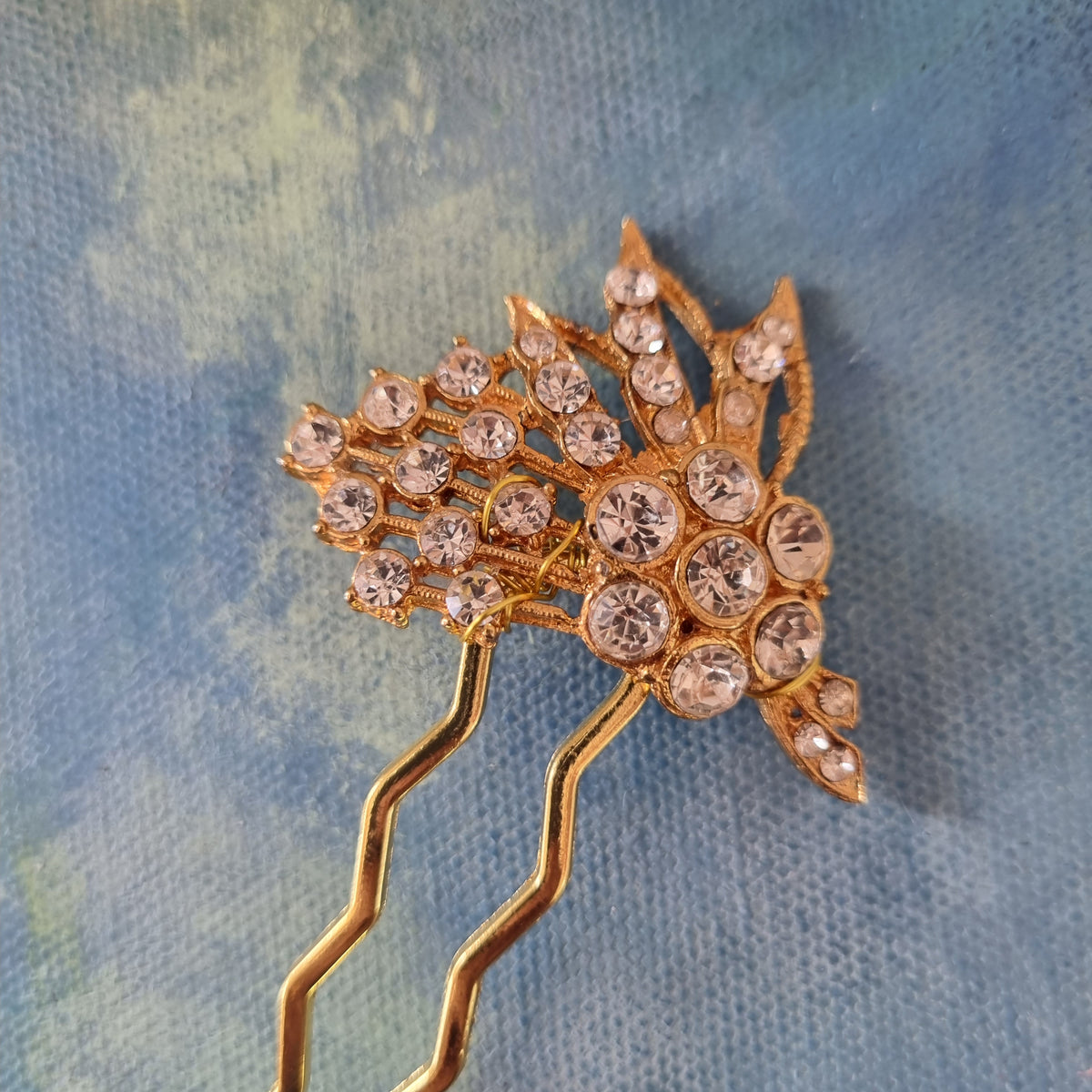 Den fineste vintage krystal hårnål - Hårpynt med blomster og perler til bryllup, konfirmation og fest