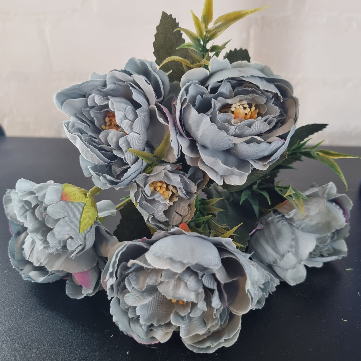 Blomsterbuket - blå - Hårpynt med blomster og perler til bryllup, konfirmation og fest