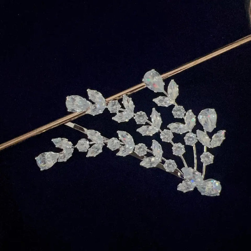 Hårspænde med rhinsten - Hårpynt med blomster og perler til bryllup, konfirmation og fest