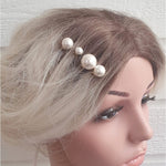 Hårnåle med perler i forskellig størrelse - Hårpynt med blomster og perler til bryllup, konfirmation og fest