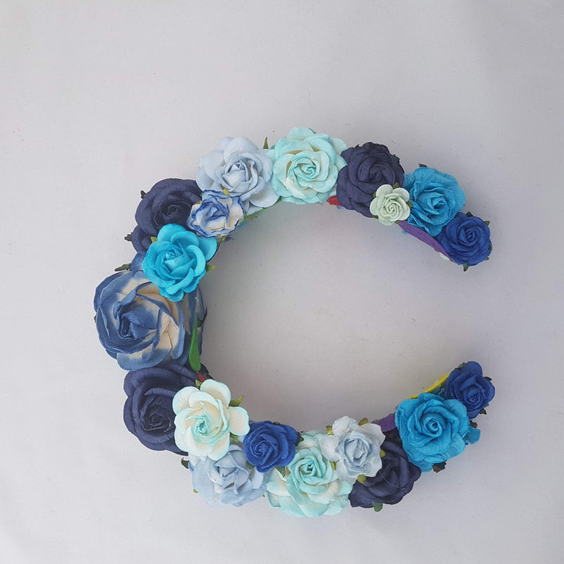 Design-selv hårkrans med papirblomster - Hårpynt med blomster og perler til bryllup, konfirmation og fest