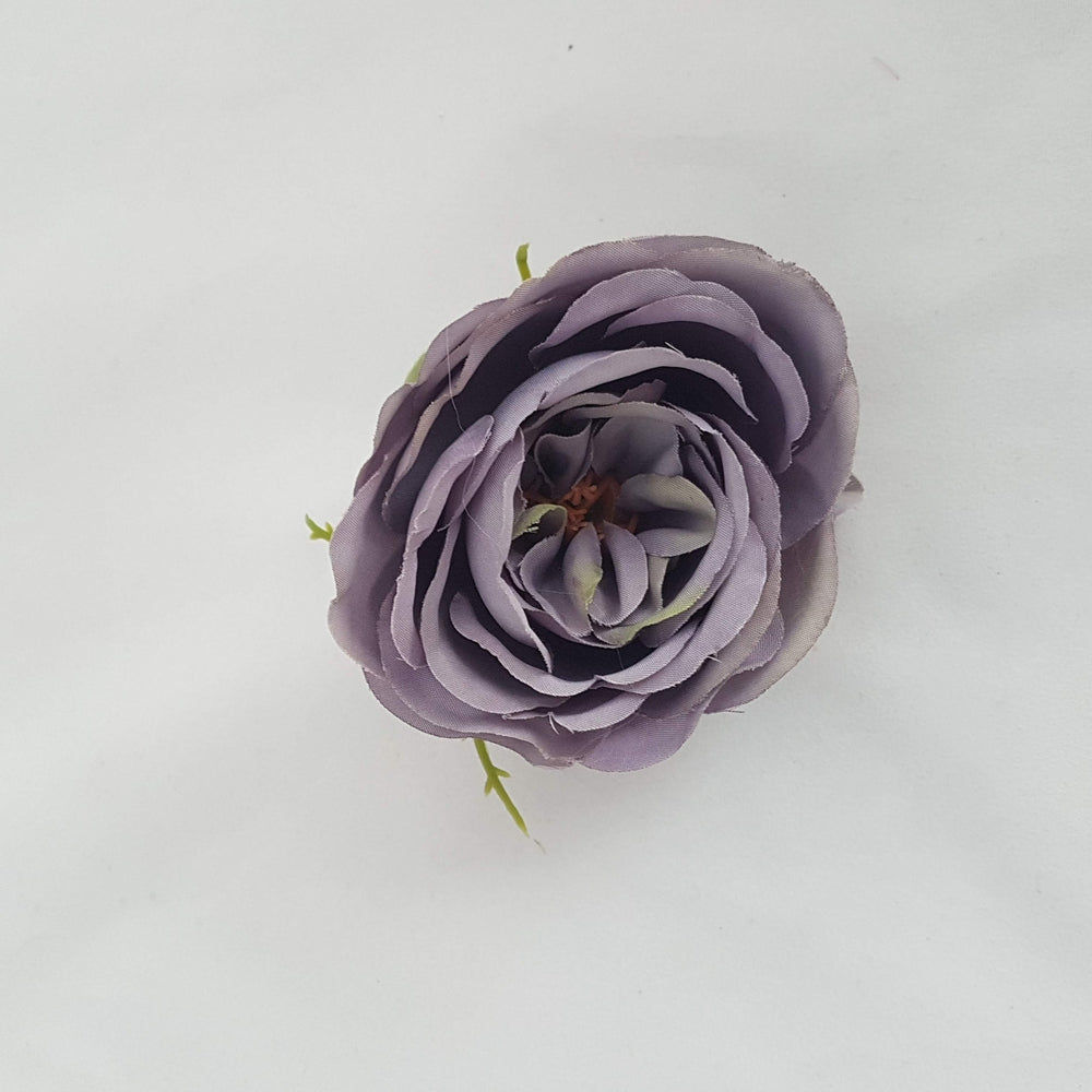 Gråviolet rose - Hårpynt med blomster og perler til bryllup, konfirmation og fest