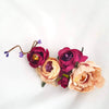Hårspænde i rød og blush - Hårpynt med blomster og perler til bryllup, konfirmation og fest