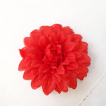 Rød dahlia - Hårpynt med blomster og perler til bryllup, konfirmation og fest