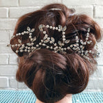 Fin hårnål med perle-grene - Hårpynt med blomster og perler til bryllup, konfirmation og fest