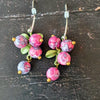 Øreringe med perler i pink og lilla - Hårpynt med blomster og perler til bryllup, konfirmation og fest
