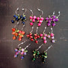 Fine øreringe med lilla perler - Hårpynt med blomster og perler til bryllup, konfirmation og fest