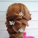 Lille fin hårnål - Hårpynt med blomster og perler til bryllup, konfirmation og fest