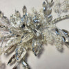 Stort hårsmykke i sølv - Hårpynt med blomster og perler til bryllup, konfirmation og fest
