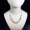 Fantastisk pastelfarvet halskæde - Hårpynt med blomster og perler til bryllup, konfirmation og fest