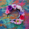 Lav din egen blomsterkrone  i lilla, lyserød og hvid - Hårpynt med blomster og perler til bryllup, konfirmation og fest