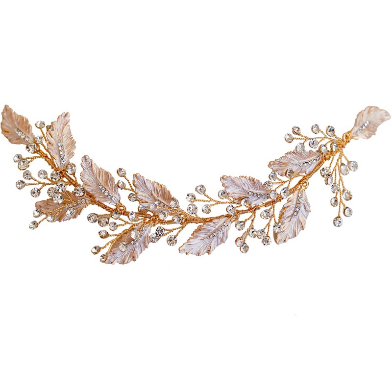 Smukt hårsmykke i rosegold og glimtende sten - Hårpynt med blomster og perler til bryllup, konfirmation og fest