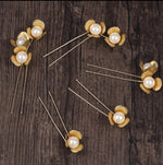 De smukkeste hårnåle i guld med perler - Hårpynt med blomster og perler til bryllup, konfirmation og fest