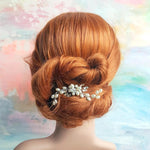 Elegant hårnål med perler - Hårpynt med blomster og perler til bryllup, konfirmation og fest