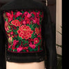 Stofstykke med thailandsk broderi - Hårpynt med blomster og perler til bryllup, konfirmation og fest